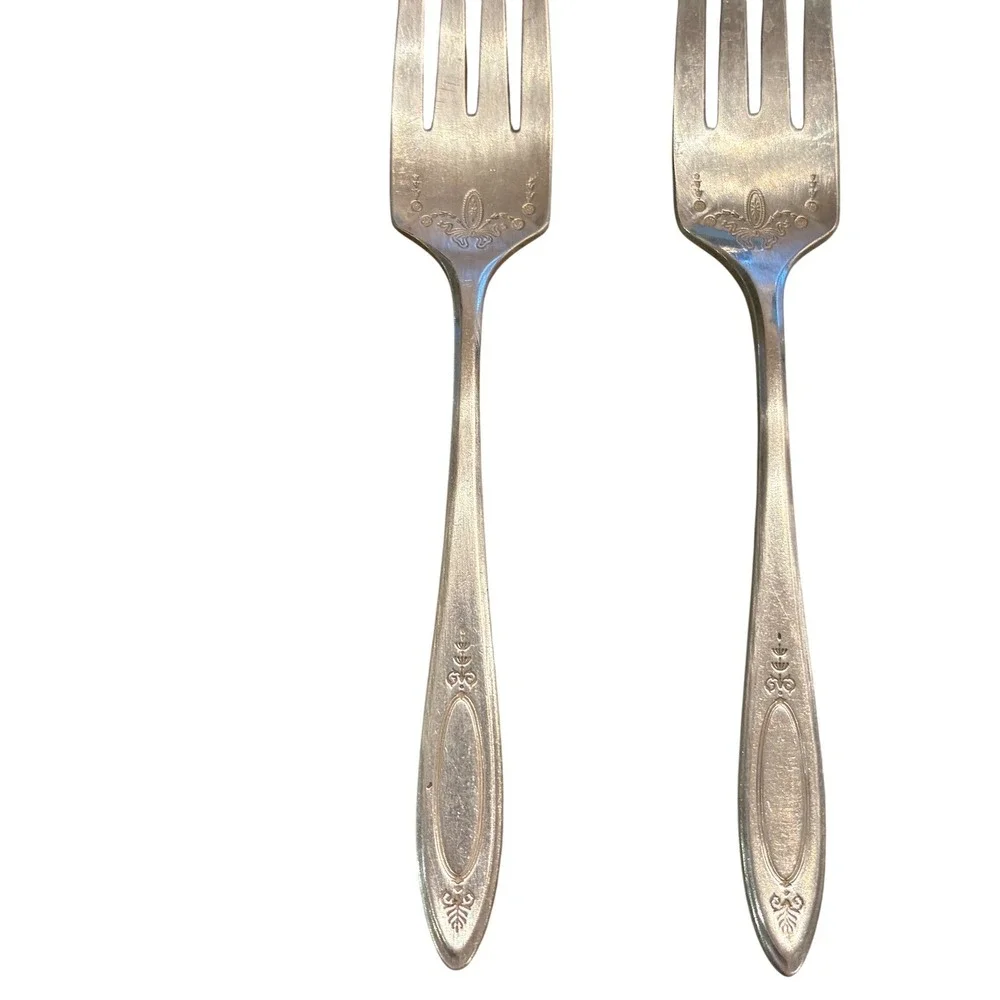 Vintage Lot of 4 Community Plate ADAM 1917 Embellished bowl Salad Forks